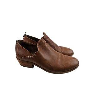 Frye Carson Ankle Booties Womens 9.5M Cognac Brown‎ Leather Back Zip Casual